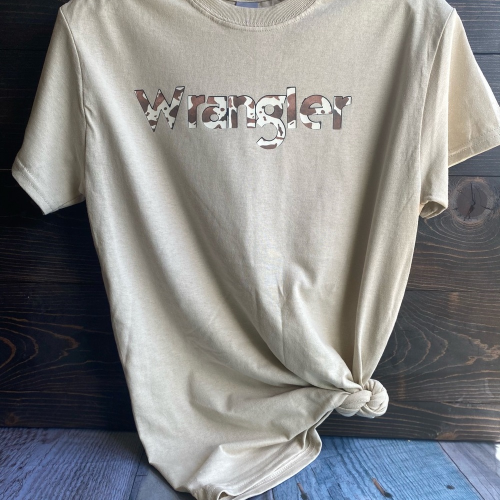 Cow Print wrangler t shirt